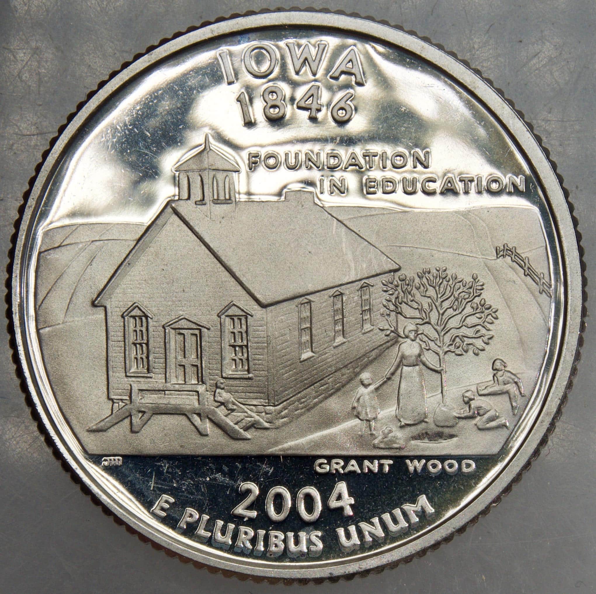 2004 S Iowa Quarters#2 Silver Proof Light abrasion as shown.