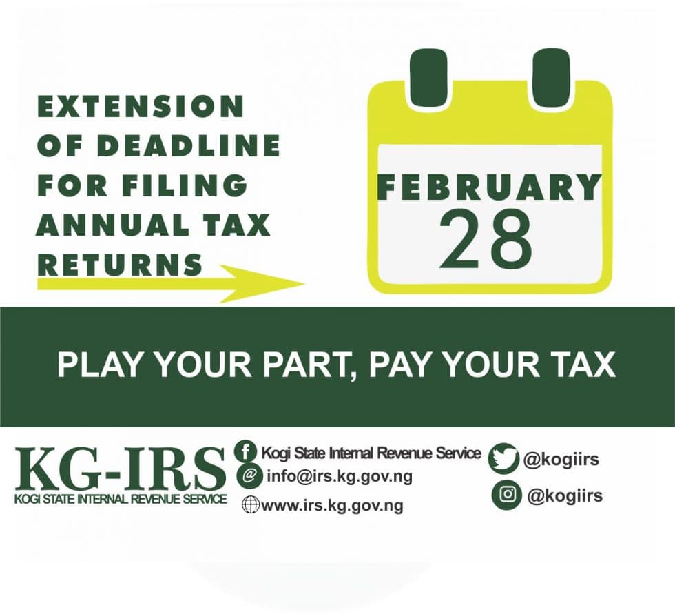 EXTENSION OF DEADLINE FOR FILING ANNUAL TAX RETURNS