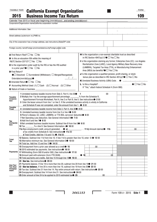 Fillable Form 109