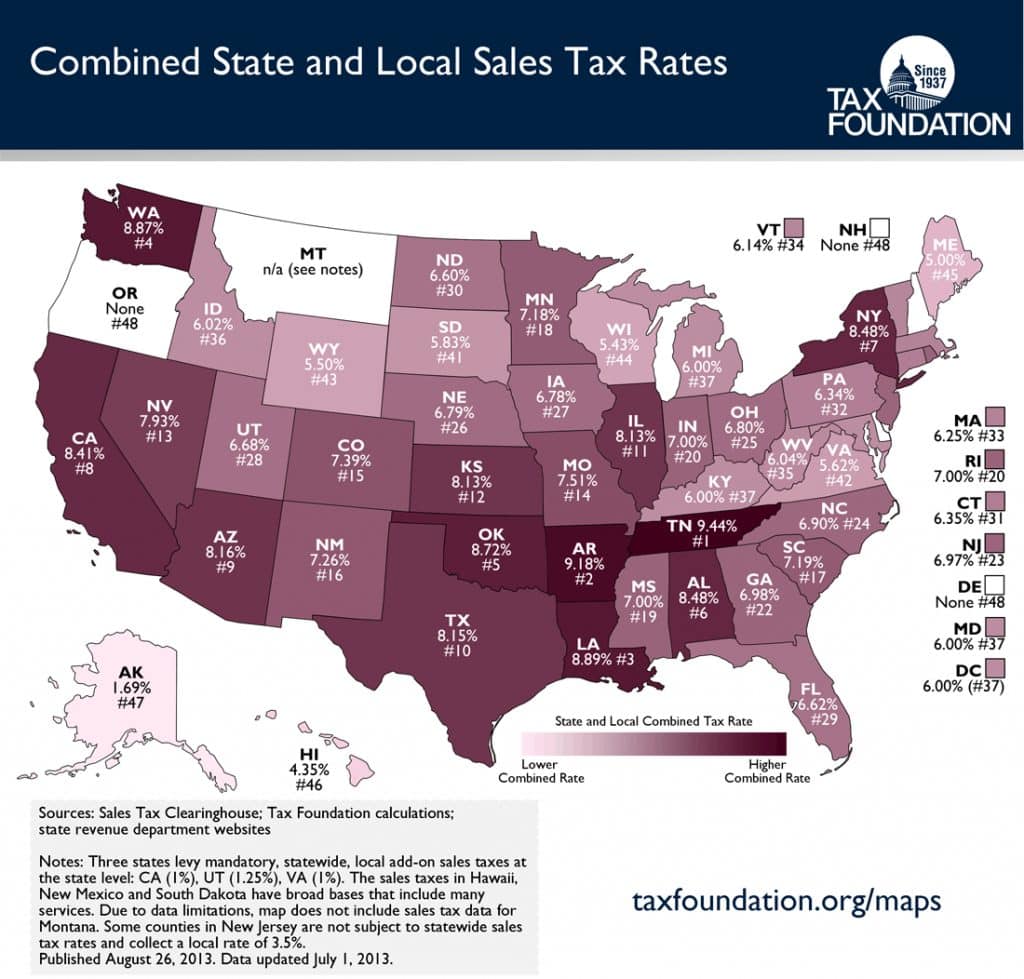 State And Local Sales Tax Rates Midyear 2013