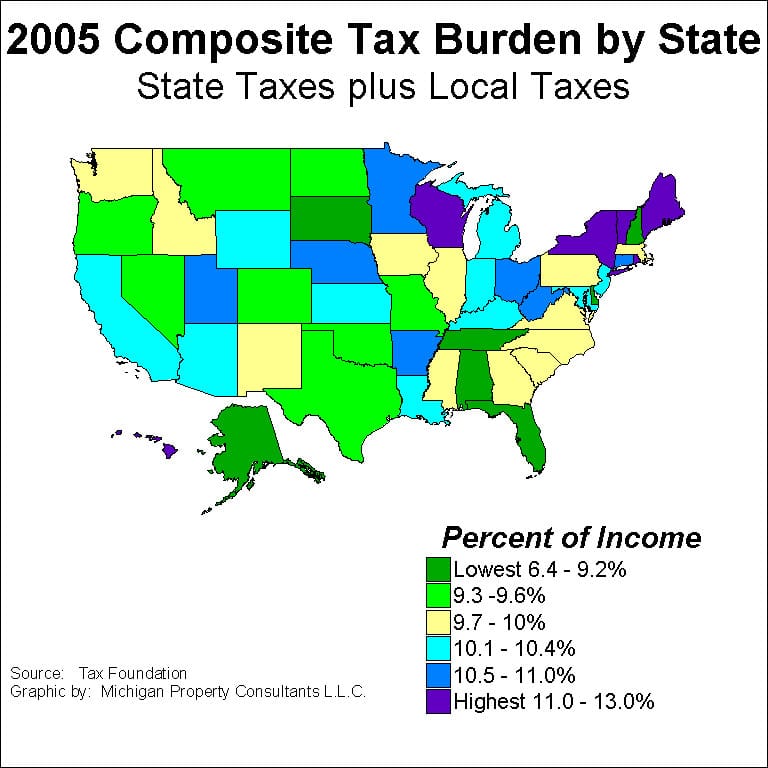 state by state property tax comparison chart